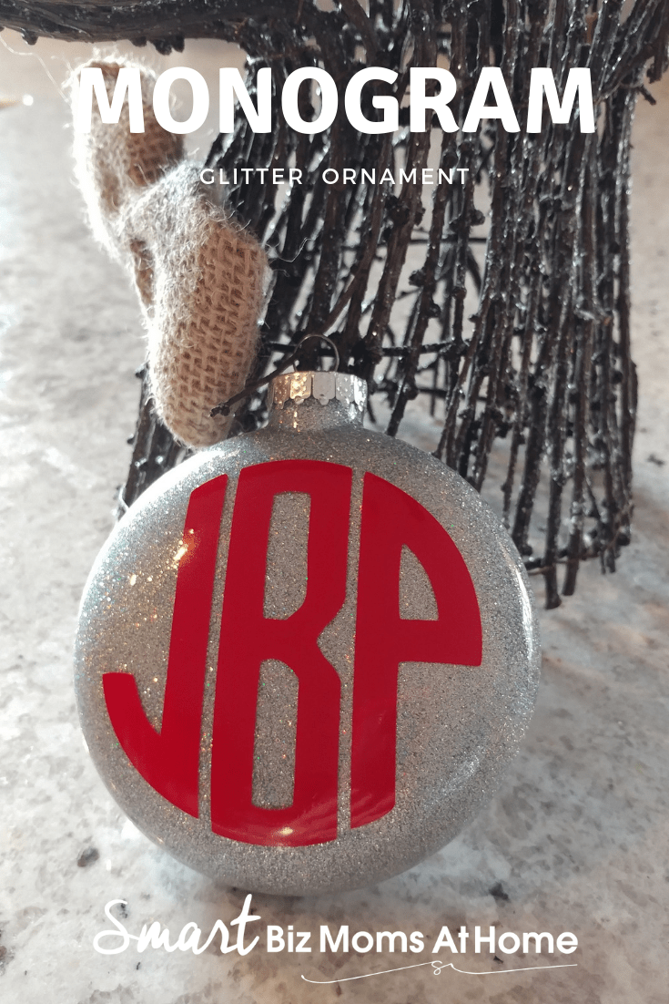 Monogram glitter ornament (1)