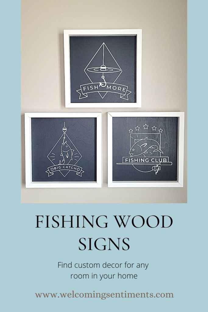 custom wood signs, fishing decor