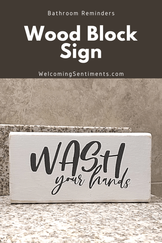 Wash Your Hands Wood Block Signs