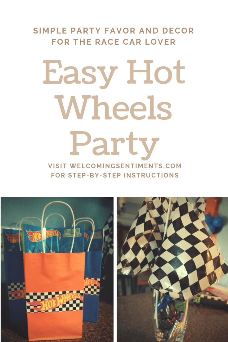 simple hot wheels race party decorations and favors