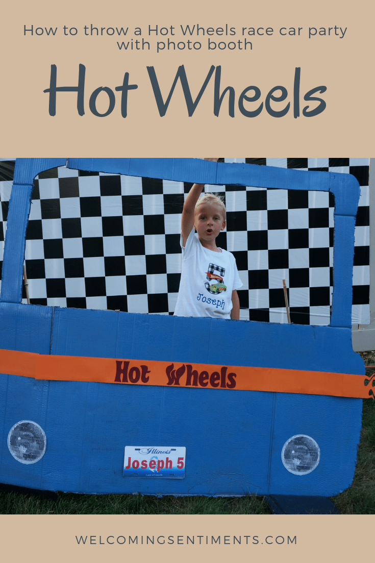 Hot Wheels race car party photo booth
