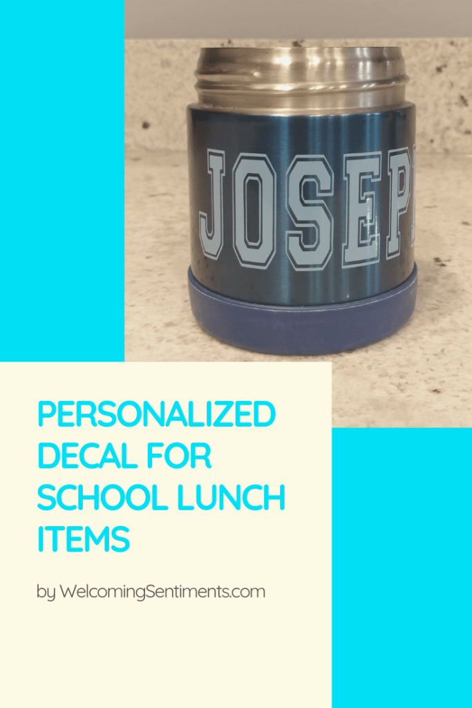 Personalized name decal for school lunch items, thermos, yeti, lunch box, mug.